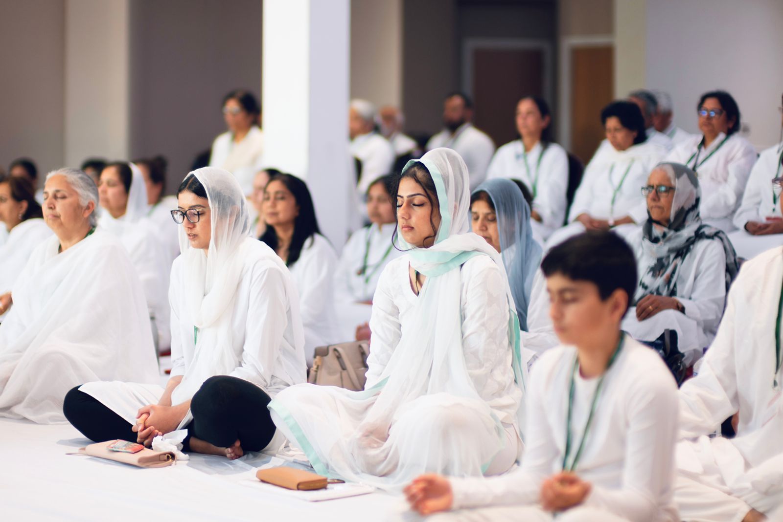 Seekers sitting in silent meditation