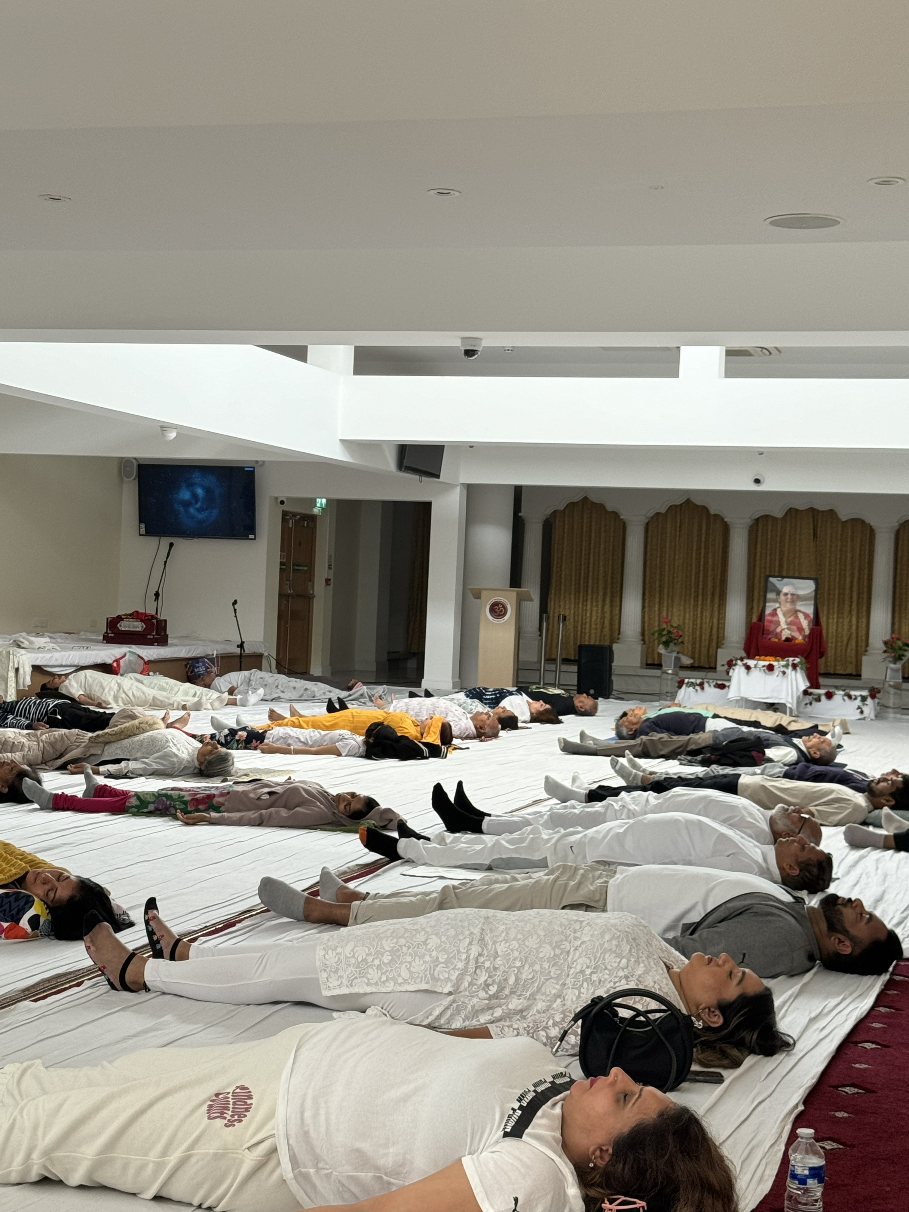 Resting in deep relaxation during yoga nidra